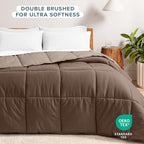 Bare Home King/California King Comforter - Reversible Colors - Goose Down Alternative - Ultra-Soft - Premium 1800 Series - All Season Warmth - Bedding Comforter (King/Cal King, Cocoa/Taupe)