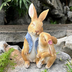 Garden Rabbit Statue Outdoor Decor Resin Funny Bunny Figurines for Outdoor Patio Lawn Yard Art Decoration Christmas Housewarming Gift