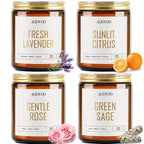 AOOVOO Candle Set - 4PC Scented Candles, 28 oz Soy Candles, Soy Candle for Home Scented, Lavender/Citrus/Rose/Sage