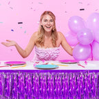 3P Purple Foil Fringe Metallic Tassel Streamers Banner Tassel Garland for Parade Floats, Bachelorette, Wedding, Birthday, Halloween, Christmas, Bridal/Baby Shower Party Decorations