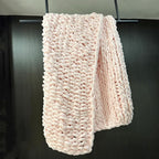 Chunky Knit Blanket Throw 40"x60", Chenille Throw Blankets, Handmade Warm & Cozy Blanket Couch Bed Home Decor, Soft Breathable Fleece Banket, Christmas for Couch Bed Sofa Best Gift (Pink)