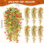 6 Bundles Artificial Fall Flowers for Outdoors Fake Plants Garden Home Fall Decor,UV Resistant Realistic Silk Faux Autumn Flower Indoor Outside Front Porch Patio Balcony Yard Farmhouse(Orange)