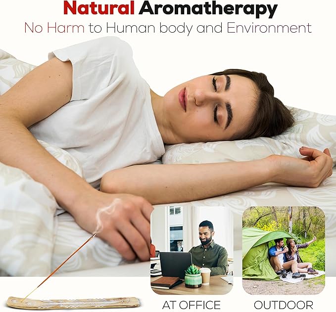 Satya Indian Rose Incense Sticks 180 gm (15GM X 12 Pack) from Satya Sai Baba Nag Champa and Raajsee Incense Sticks Holder Bundle, Free from Chemicals,Natural Insenses