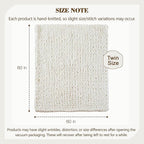 Carriediosa Chunky Knit Throw Blanket 60" X 80" Twin, 100% Hand Made Large Chenille Loop Yarn Soft Fluffy Throws for Couch Sofa Bed, Big Crochet Cozy Heavy Thick Cable Woven Blankets, Cream White