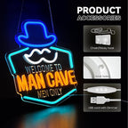 Man Cave Neon Sign, Gentleman Neon Signs for Wall Decor, Dimmable Acrylic Neon Lights for Man Cave Gamer Room Bedroom Bar Pub Party Decorations
