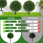 BAIJIALI Artificial Trees,2 Set of 16'' UV Resistant Fake Evergreen Shrubs Bushes Plants (Eucalyptus, 2 Packs)