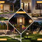 XMCOSY+ Solar Pathway Lights Outdoor Waterproof IP65 - Dual-Tone 25 LM LED Solar Garden Lights for Yard, Glass Outdoor Lighting for Garden Patio Yard Landscape Walkway Driveway Lawn Decor (Warm White)