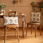 patdrea Designer Throw Pillow Covers Set of 4,Euro Vintage Light Brown Linen with Floral Collection Pattern Pillow Cover,Decorative Square Lumbar Round Pillowcases Cushion for Bed Living Room Car