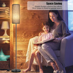 PARTPHONER Floor Lamp for Living Room, Modern Standing Lamps with Lampshade, Minimalist Tall Lamp with Foot Switch for Living Room, Bedroom, Kids Room, Office(Bulb Not Included)