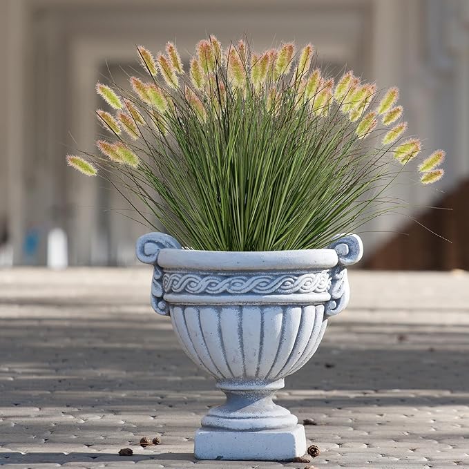 Artificial Grass, Fake Grass, Artificial Shrubs, Wheatgrass Cattails Fake Grass Decorations, Artificial Plants, Ornamental Grass, Outdoor Fake Grass, Green Leafy Decorations (12PCS)