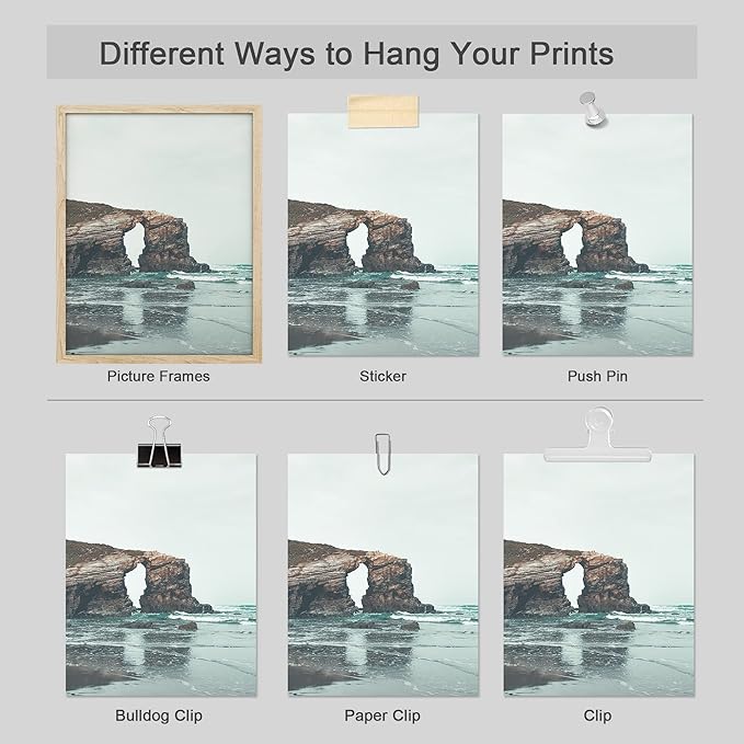 SIGNWIN Poster Bathroom Decor 11"x14"x 4, Wall Art Room Decor Multicolor for Living Room, Bedroom, Office Rocky Storm Cloud Sky Beach Ocean Landscape Nature Wilderness Landscape Colorful Rustic