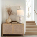 PARTPHONER Retro Table Lamps Set of 2, Bedside Lamp for Bedroom Rustic Farmhouse Table Lamps for Living Room, 22" Vintage Nightstand Lamps with White Shades, White