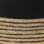 REDEARTH · Cylindrical Pouf Ottoman - Braided Pouffe Accent Sitting Round Footrest for Living Room, Bedroom, Nursery, kidsroom, Patio ; 70% Cotton 30% Jute, Set of 2 (14.5x14.5x16; Black Natural)