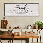 LuZhiQiang Family A Little Bit of Crazy Sign Wall Decor 40"x15" Large Family Signs Wood Framed Hanging Wall Art (Black)