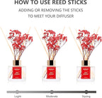 Reed Diffuser Set - 3.38 fl oz （100ml） Red Berries Home Fragrance Reed Diffuser for Bathroom Shelf Decor 6 Reed Stick