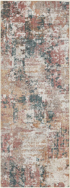 Tortania 2x6 Runner Rug for Entryway: Neutral Washable Soft Thin Area Rugs - Non Slip Indoor Carpet for Hallway Living Room Bedroom Dining Room Office Nursery Home Floor Decoration - Colorful Multi