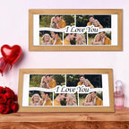 Gifts for Him/Her - Personalized Photo Frame with Love Design, Wall Mount or Tabletop Display, Romantic Gifts for Boyfriend Girlfriend Anniversary Birthday Valentine's