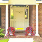 Artificial Hanging Flowers for Outdoors Faux Plants for Spring Summer Decoration,6 Bundles UV Resistant Realistic Silk Flowers Indoor Outside Garden Porch Patio Balcony Yard Farmhouse