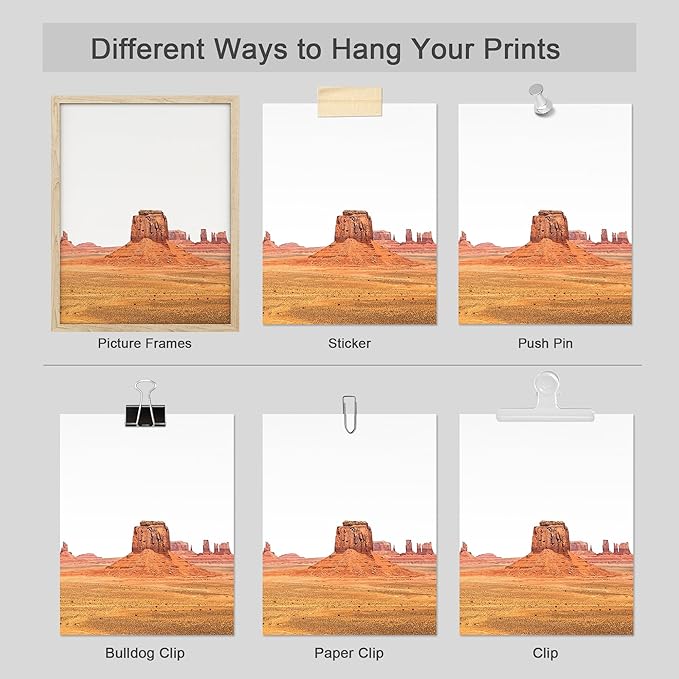 SIGNWIN Poster Bathroom Decor, Wall Art Room Decor Multicolor for Living Room, Bedroom, Office Arizona Texas Mountain Valley Landscape Nature Wilderness Photography Decorative Southwest - 12"x16"x4