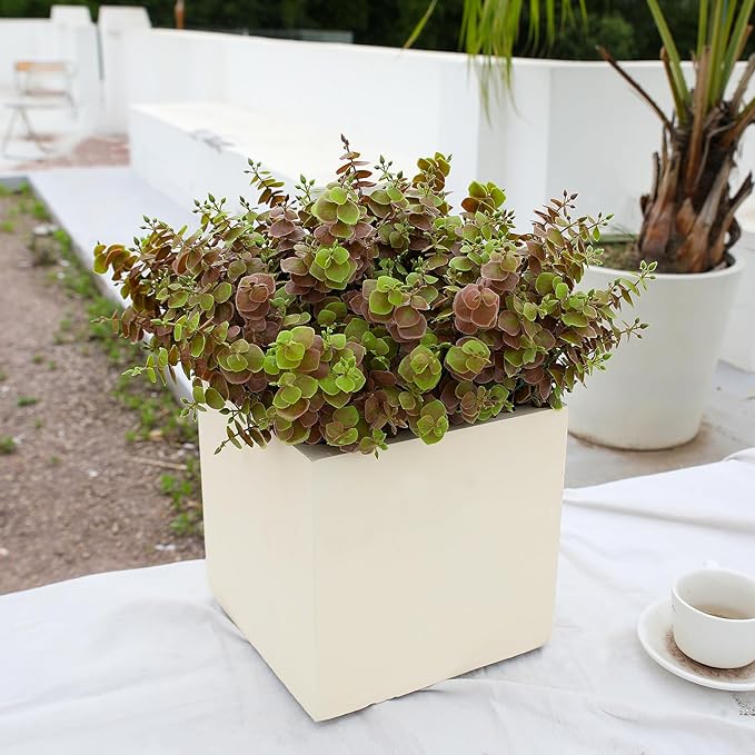 alyptus Artificial Fall Leaves Plant – 8PCS Outdoor Fake Greenery Boxwood Shrubs UV Resistant Fake Plants for Porch, Patio, Thanksgiving or Autumn Home Decor - Fall Leaves