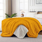 Ultra Soft Chunky Knit Blanket Throw -50x60 Hand Knitted Warm Chenille Throw Blanket, Home Decor Soft Thick Yarn Cable Knit Blanket Breathable Fleece Banket Christmas for Couch Bed Sofa Best GIF