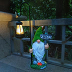 JOYBEE Garden Statues Gnome with Solar Lantern Outdoor Decor-Gnomes Solar Figurines Lights Decorations for Patio Yard Lawn Ornaments-Gifts for Women Mom Grandma