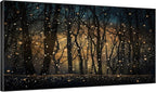 SIGNWIN 30"x60" Extra Large Framed Wall Art Magical Firefly Night Forest, Enchanted Woodland Scene for Home Living Room Bedroom Decor (Frame Assembly Required)