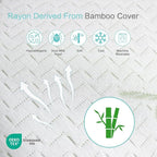 JJDANFILL Rayon Derived from Bamboo Pillow for Sleeping, Shredded Memory Foam Pillow King Size Set of 2, Adjustable Cooling Bed Pillow for Side Back Stomach Sleeper with A Washable Cover 20x36