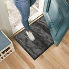Mibao Front Door Mat Outside Entrance, Durable Outdoor Indoor Mat, Low Profile Heavy Duty Doormat, Non-Slip, Traps Dirt and Moisture, Easy Clean Patio Porch Entryway Mat, 24" x 36", Grey
