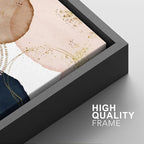 SIGNFORD Framed Wall Art Print Set Pastel Watercolor Vibrant Circle Collage Abstract Shapes Illustrations Modern Minimalist Relax/Calm Multicolor for Living Room, Bedroom, Office - 24"x36"x2 Black