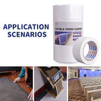 ADHES Double Sided Carpet Tape, Removable and Residue-Free Rug Gripper Rug Tape for Hardwood Floors, Clear Multipurpose Mounting Tape for Area Rugs and Anti-Slip Grips, 2 Inch x 10 Yards,4 Roll