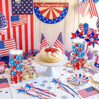 200PCS Red Blue Faux Pearls Beads for Centerpiece Vases, Vase Filler Faux Pearls, No Holes Filler Beads for Party Anniversary Birthday Wedding Table Decor, 10/14/20/30mm