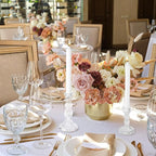 Mumufy 80 Pcs Glass Crystal Taper Candle Holders Clear Glass Candlestick Holder Fit 0.8 Inch Candles Crystal Decorative Candle Stand Centerpiece Table Wedding Dining Party (Classic,Clear)