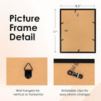 FIXSMITH 8.5x11 Picture Frame Set of 6, Black Photo Frame with HD Plexiglass, Display Pictures 5x7 with Mat or 8.5x11 Without Mat, Multi Picture Frames Collage for Wall Decor