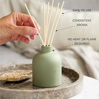 Craft & Kin Reed Diffuser for Home & Bathroom – White Birch & Cedar Reed Diffuser Set with Fragrance Sticks, Long-Lasting Alcohol-Free Scent, Fall Earthenware Collection, 6.7oz