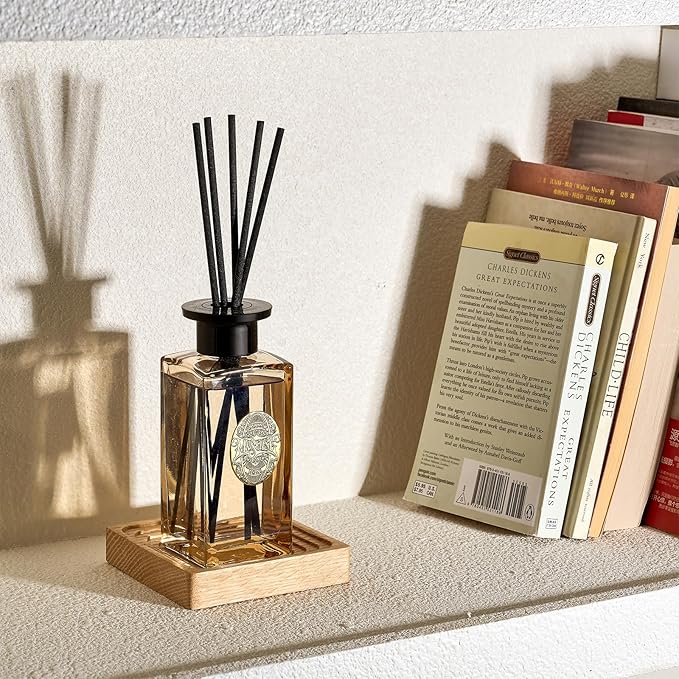 M&SENSE 6.3 oz Large Reed Diffuser Set | Cashmere Cloud Scent Oil Diffuser with Sticks | Hotel Collection Non-Toxic Essential Oil |for Bedroom Bathroom Living Room