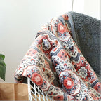 UKELER Floral Sherpa Throw Blanket Queen Size 80'' x 90'', Southwestern Throw Blanket for Bed/Couch/Sofa/Camping, Great Gift for Mother's Day, Father's Day, Thanksgiving, Christmas