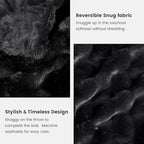 Cozy Bliss Faux Fur Throw Blanket for Couch, Fuzzy Soft Plush Thick Bubble Blanket for Sofa Bedroom Living Room, 108 * 90 Inches Black