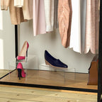 Clear Display Risers Shelf 3pcs, Countertop Rectangular Acrylic Display Storage Organizer, Acrylic Stands for Funko Pop Figure, Cosmetics, Bags, Shoes, Toys, Collectibles - 12- 4'', 5'', 6''