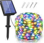 Solar String Lights 120LED 40FT, IP67 Waterproof String Lights for Outside with 8 Lighting Modes, Upgraded Solar Panel Fairy Lights for Garden Party Wedding Decorations (Multicolor)