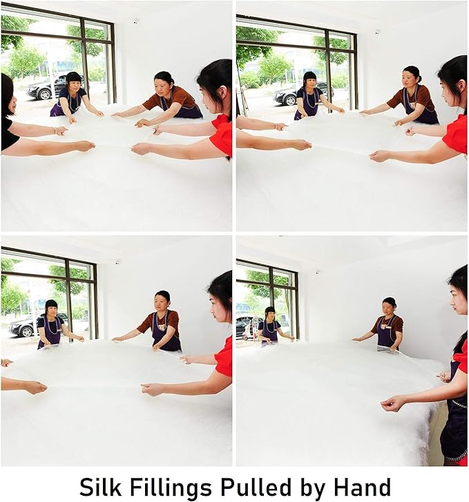 CUDDLE DREAMS Silk Comforter for Winter, 100% Long-Strand Silk Filling, Natural & Breathable (Full Size)