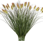 Artificial Grass, Fake Grass, Artificial Shrubs, Wheatgrass Cattails Fake Grass Decorations, Artificial Plants, Ornamental Grass, Outdoor Fake Grass, Green Leafy Decorations (12PCS)