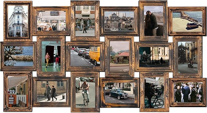 Jerry & Maggie 4X6 Collage Picture Frames for Wall Decor, 18 Opening Collage Wall Hanging for 6x4 Photo, Multi Picture Frame Set with One-piece Design Gold