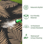 GENIMO Outdoor Rug 2.5' x 8' Waterproof for Patios Clearance, Reversible Outdoor Plastic Straw Camping Rug Carpet, Large Area Rugs Mats for RV, Camper, Deck, Balcony, Porch, Beach, Picnic, Black&Brown