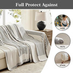 Boho Couch Cover Washable Sectional Couch Covers for Dogs Reversible Sofa Slipcover for 2 or 3 Cushion Couch Pet Friendly Furniture Protector (3# Heise, 91" x 150")