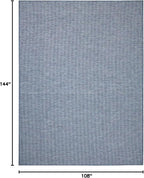 Nourison Positano Indoor-Outdoor Navy Blue 9' x 12' Area Rug, Easy Cleaning, Non Shedding, Bed Room, Living Room, Dining Room, Backyard, Deck, Patio (9x12)