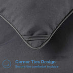 EASELAND Oversized King Down Alternative Comforter - Quilted Duvet Insert for All Seasons, Soft Lightweight with Corner Tabs, Summer Winter Warm Bedding, Dark Grey 98x116 Inches
