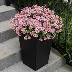 20 Bundles Artificial Flowers for Outdoor Fake Plants for Spring Decoration,Faux Eucalyptus Flowers for Planter UV Resistant Lifelike for Home Porch Garden（Pink）