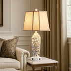 27" Rustic Table Lamps Set of 2 for Living Room with USB A+C Ports, Vintage Nightstand Bedroom Lamp with Hollow Nightlight