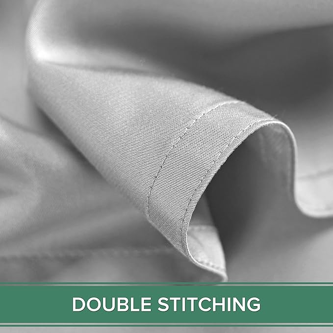 Short Queen Sheets by Pure Bamboo for RV Camper (60"x75") - Genuine 100% Organic Viscose Derived from Bamboo Bed Sheet Set, Soft & Cooling, Lifetime Quality Promise (Short Queen, Silver Pearl)